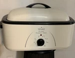 Rival Quart Roaster Oven Slow Cooker Ivory Model RO220 1450 Watt W/inserts. Fixed Price $73.55.