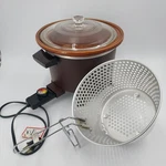 Dazey Chef's Pot Deep Fryer & Slow Cooker 6 Qt Brown Usa Tested Euc. Fixed Price $55.00.