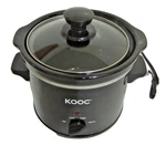 Kooc Small Slow Cooker, 2-QUART, Free Liners Included For Easy Clean-up Black. Fixed Price $15.00.