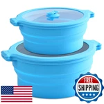 Collapsible Silicone Microwave Cookware Cooker Steamer For Cooking With Lids, 0.. Fixed Price $63.10.