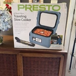 Presto 06017 8 Quart Nomad Portable Electric Slow Cooker/blue New In Open Box.. Fixed Price $69.95.