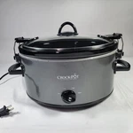 Crock-pot Qt Oval Slow Cooker SCCPVL500 Black Manual Lid Tested Works. Fixed Price $33.99.