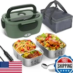 Vabaso 80W Electric Heated Lunch Box For Adults, Dual 1.5L Stainless Steel. Fixed Price $53.44.