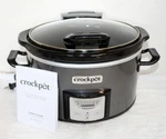 Sunbeam Crock Pot SCCPVC400H-CH-BR Qt Removable Vessel + Hinged Glass Lid. Fixed Price $39.99.