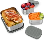 3 CUP+1 Stainless Steel Lunch Medium, Grey Containers For Kids. Fixed Price $37.64.