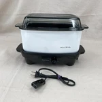 West Bend Slow Cooker Griddle 4 Qt Nonstick Glass Lid White Vintage Tested Works. Fixed Price $32.99.