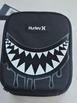 Hurley Insulated Cooler School Lunch Box Tote Zippered Shark Bite Black. Fixed Price $19.90.