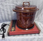 Cornwall Crockery Cooker Hot Plate Server Original Pot & Lid. Tested. Works 2704. Fixed Price $89.95.