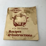 West Bend 4 Quart Slo-cooker Recipes Instructions Booklet Slow Vintage. Fixed Price $12.99.