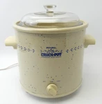 Vintage Used Rival Crockpot Quart Slow Cooker Stoneware Crockery Blue 3100. Fixed Price $189.99.