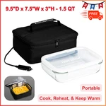Hotlogic Mini Portable Electric Lunch Box Food Heater With Glass Container 12V. Fixed Price $62.99.