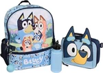 16" Bluey 4 Piece Set Backpack School Bag With Lunch Box & Water Bottle 3D Ears. Fixed Price $35.05.