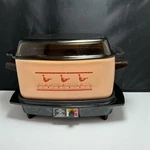 Vtg West Bend 6 Qt Slow Cooker Griddle Amber Glass Lid Chicken Rooster Tested. Fixed Price $34.99.