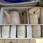 Givenchy Paris Porcelain Yamaka Leaf Tea Pot Oriental Cup 5 Set. Fixed Price $175.00.