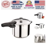 6-QUART Stainless Steel Pressure Cooker Cooks Healthy Meals Fast & Flavorful. Fixed Price $174.36.
