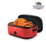 Aroma 18QT. Electric Roaster Oven With Metal Inner Rack Red ART-718R New. Fixed Price $40.00.