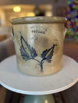 Stoneware Crock With Cobalt Blue Decoration By West Troy Pottery. Fixed Price $300.00.