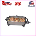 Presto 16" Ceramic Electric Skillet With Glass Cover, Silver 06860. Fixed Price $47.99.