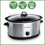 Crock Pot Manual Slow Cooker 7 Quart Oval Stainless Steel Stew Kitchen. Fixed Price $65.16.