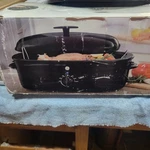 Euc Ge Roaster Oven W/box Model #169152 Black 18 Lb Steel Rack Removeable Pan. Fixed Price $56.24.