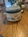 Vintage Rival Crock-pot Stoneware Slow Cooker Green Ivy W/ Lid Tested Works. Fixed Price $21.99.