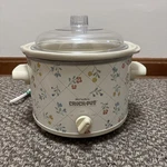 Vtg Rival Select Qt Crock Pot #3154 Floral Print Slow Cooker Tested. Fixed Price $40.00.