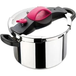 18/10 Stainless Steel Sitrapro Pressure Cooker, 10.57 Qt, Raspberry Bakelite. Fixed Price $206.05.