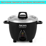 Aroma Select Stainless 6-CUP Electric Rice Cooker & Food Steamer Black ARC-753SG. Fixed Price $36.99.