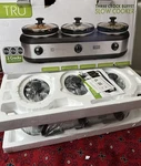 Tru Triple Buffet Server, Three 1-1/2-QUART Removable Inserts. Fixed Price $76.00.