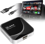 Ai Box Wireless Carplay & Auto Adapter Plug Play, Dual-band Wifi, Bluetooth. Fixed Price $79.00.