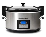 Elite Gourmet 8.5 Qt. Programmable Slow Cooker With Locking Lid Stainless Steel. Fixed Price $50.00.