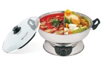 Lp Electric Dual Sided Shabu Divider Hot Pot With Burner And Glass Lid, 5L. Fixed Price $75.99.