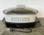 Vintage West Bend 4QT Slow Cooker Non-stick Mini Griddle Plastic Lid 84764. Fixed Price $48.99.