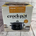Crockpot 4 Quart Classic Slow Cooker Black Manual Heat Settings Removable. Fixed Price $29.99.