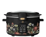 Beautiful 4-QT Digital Slow Cooker Hinged Lid Wildflower Black Drew Barrymore. Fixed Price $39.99.