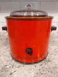 Rival Crock Pot Slow Cooker Stoneware Model 3100/2 3.5 Qt Orange Tested & Works. Fixed Price $25.49.