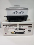 Vintage West Bend Quart Oblong Slow Cooker Mini Griddle Box #84600. Fixed Price $45.99.