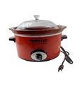 Rival Vintage Orange Brown Stoneware Ribbed Crock Pot Slow Cooker #3154 4QT. Fixed Price $38.49.