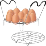 Steamer Cooling Rack Trivet Accessory Set, Include 9-HOLES Egg Silver. Fixed Price $22.70.