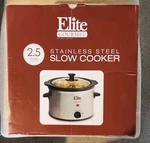 Elite Gourmet MST-265XS Stainless Steel 2.5 Qt Slow Cooker Removable Insert Lid. Fixed Price $23.08.
