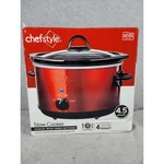 Chefstyle Red 4.5 Quart Slow Cooker Manual With Three Settings Fits Up To. Fixed Price $39.98.