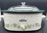 Vintage Rival Crock-pot Ivy Pattern Stoneware Slow Cooker Glass Lid Tested Works. Fixed Price $54.99.