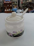 Vintage Walmart Black Iris Sugar Bowl W/cream Lid & Spoon. Fixed Price $6.00.