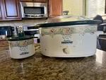 Vtg Matching Rival Crock Pot 3755 & Little Dipper 3402 Herb Garden Stoneware. Fixed Price $68.69.