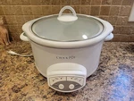 Clean! Rival Crock Pot Smart Stoneware Slow Cooker Oval White 5QT Model 38511. Fixed Price $59.90.