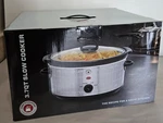 Chef's Counter Slow Cooker Crock Pot 3.7 Qt Silver Black Football New In Box. Fixed Price $45.00.