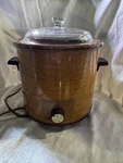 Slow Cooker Pot Clean Faux Wood Grain Vintage Montgomery Ward Crockery. Fixed Price $25.00.