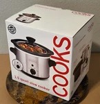 Cooks Slow Cooker Crock Pot 1.5 Quart Stainless Steel Ceramic Jc Penny Home. Fixed Price $23.95.